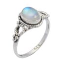 Silver Ring Rainbow Stone