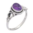 Silver Ring Amethyst Stone