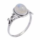 Silver Ring Rainbow Stone
