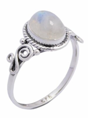 Silver Ring Rainbow Stone