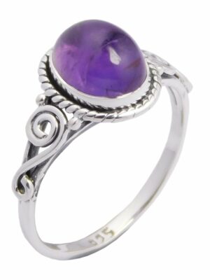 Silver Ring Amethyst Stone