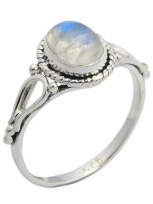 Silver Ring Rainbow Stone