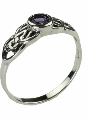 Silver Ring Celtic Amethyst