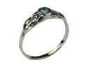 Silver Ring Celtic Blue Topaz