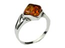 Silver Ring Amber Square