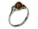 Silver Ring Amber Oval Stone