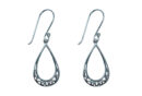 Silver Earring Oval Drop