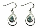 Silver Earring Oval Topaz