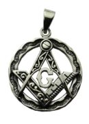 Pendant Silver Compass Circle