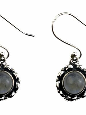 Silver Earring Circle Rainbow