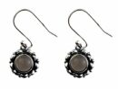 Silver Earring Circle Rose Quartz
