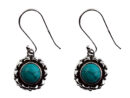 Silver Earring Circle Turquoise