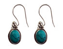 Silver Earring Oval Turquoise