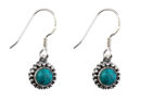 Silver Earring Round Turquoise