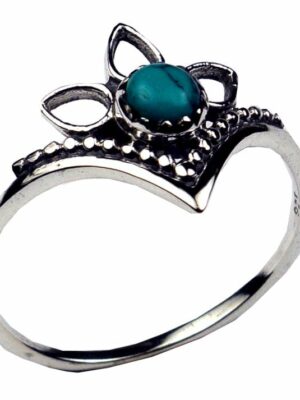 Silver Ring Crown Turquoise