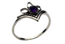 Silver Ring Crown Amethyst