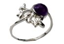 Silver Ring Butterfly Amethyst