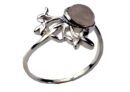 Silver Ring Butterfly Rose Quartz