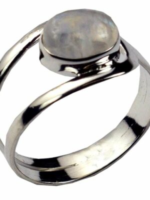 Silver Ring With Oval Rainbow