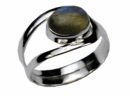 Silver Ring With Oval Labradorite