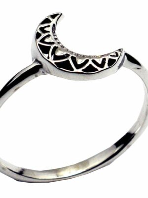 Silver Ring Half Moon
