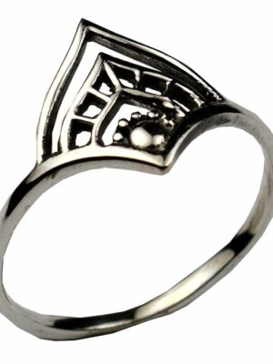 Silver Ring With Central Motif