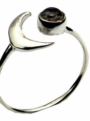 Silver Ring Moon and Sun