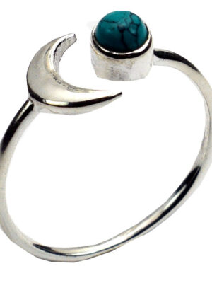 Silver Ring Moon and Sun