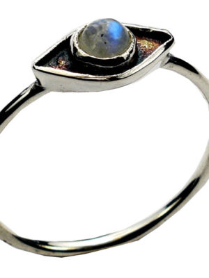 Silver Ring Eye With Stone