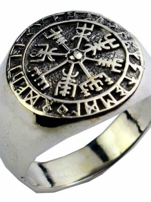 Silver Ring Viking Compass