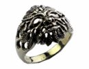 Silver Ring  Green Man