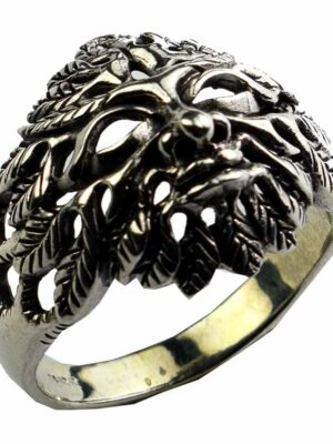 Silver Ring  Green Man