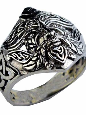Silver Ring Green Man