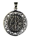 Silver Pendant Viking Compass