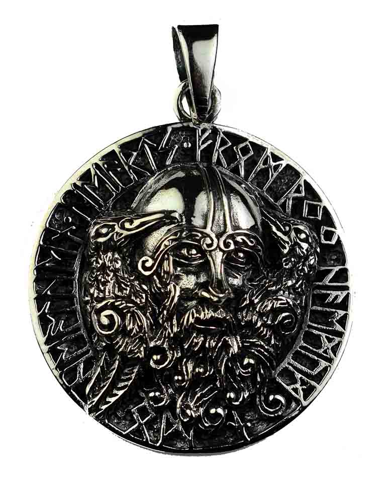 Silver Pendant Viking Man 3cm