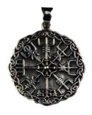 Silver Pendant Viking Compass