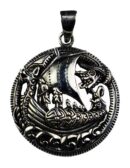 Silver Pendant Viking Ship