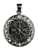 Silver Pendant Viking Compass
