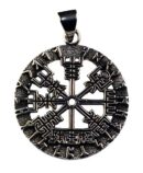 Silver Pendant Viking Compass