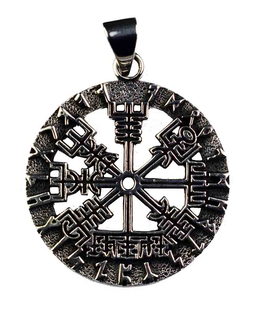 Silver Pendant Viking Compass