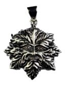 Silver Pendant Green Man 2.5cm