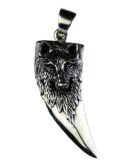 Silver Pendant Wolf Dagger 3cm