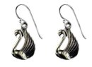 Silver Earring Swan 2cm H