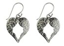 Silver Earring Winged Heart 2cm