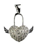 Silver Pendant Winged Heart