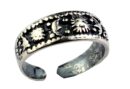 Silver Toe Ring Moon and Star