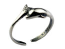 Silver Toe Ring Dolphin Design