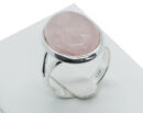 Silver Ring Oval Rose Quartz