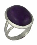 Silver Ring Oval Amethyst