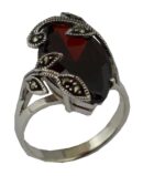 Silver Ring Oval Garnet